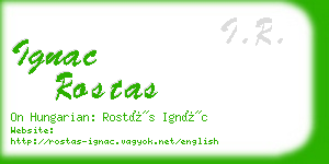 ignac rostas business card